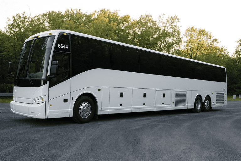 exterior of Charter Bus Rental North Little Rock coach bus