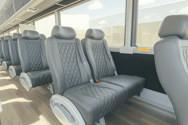 interior of Charter Bus Rental North Little Rock charter bus